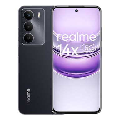 realme 14x 5G Smartphone,Procesador Dimensity 6300 5G,50 MP AI Cámara,120Hz 6.67" HD+ Pantalla,8GB+256GB Telefono Movil,Batería 5000mAh,Dual SIM Android 14,NFC IP64, Sin Cargador,Negro