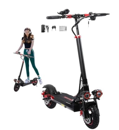 PLAYBIK Patinete Electrico Adulto Potente Plegable Scooter -Autonomía de 31 Millas,48V 15AH Gran Autonomía, Ruedas 10" Todoterreno, IP54，Doble Frenos de Disco,Regalos Adultos y Jóvenes Durante Fiestas
