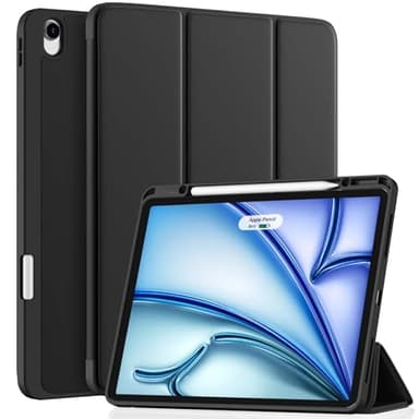 Vobafe Funda iPad Air 13 Pulgadas 2025 2026 2024 (M4/M3/M2) con Porta Lápiz, Funda Delgada con Soporte para Tableta, Visualización Multiángulo, Activación/Desactivación Automática, Negro