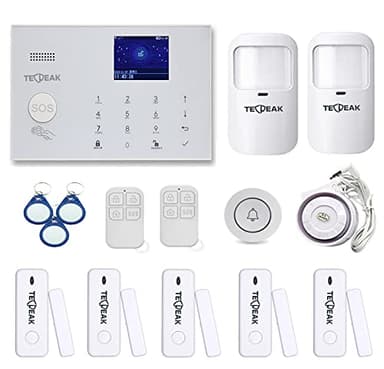 TECPEAK WiFi/gsm Sistema de Seguridad, Kit de Seguridad y Alarma Hogar con 120dB Sirena para Proteger su hogar y Oficina (A2)