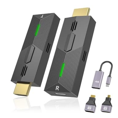 HDMI Inalámbrico, Transmisor y Receptor Inalámbrico 4K, HDMI Wireless Extender para Transmitir Video y Audio Desde una Portátil/PC/TV Box a un Monitor/Proyector/TV, Plug & Play (30m)