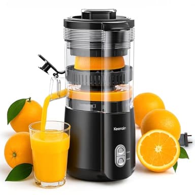 Keerain Exprimidor de Naranjas Eléctrico, Exprimidor Automático 100W, para Naranjas, Limas y Limones