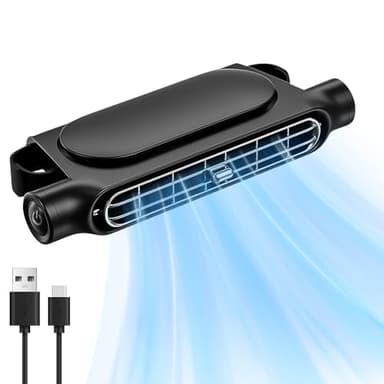AVCXEC Ventilador Coche Aire Frio, 0Ventilador para Coche con 3 Velocidades Ajustables, Ventilador coche USB, 0Ventilador de coche para Furgonetas Jeep, Autocaravanas, VehíCulos de Acampada y SUV