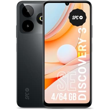 SPC Discovery 3 SE – Smartphone 6,8” HD+ | 64GB Memoria Interna y 4GB RAM | 13MP Dual CAM AI | NFC y biometría | Android 14 | Batería 5000mAh – Color Dark Matter