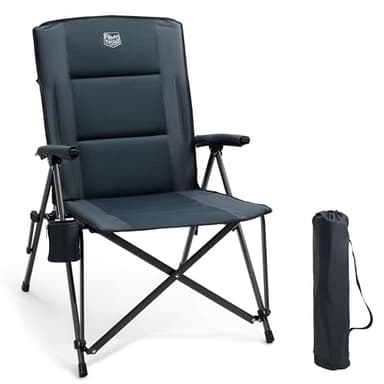 TIMBER RIDGE Silla de Camping Plegable, Respaldo Alto, XXL, Asiento Ancho, 55 cm, Acolchada, Capacidad de Carga de 150 kg, con Bolsillo Lateral, Bolsillo para Camping, Jardín, Balcón