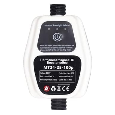 Bomba de Presión de Refuerzo de Agua, Bomba de Refuerzo Automática de 100 W 24 V, Motor sin Escobillas Integrado e Impulsor Centrífugo, para Boquillas de Jardín, Duchas (blanco)