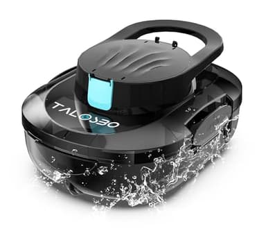 TALOSBO Pleco S1 Robot Piscina, Doble Motor Limpiafondos Piscina Sin Cable, 80 Min de Limpieza, Carga en 2.5h, Autoaparcable, para Piscinas de Fondo Plano