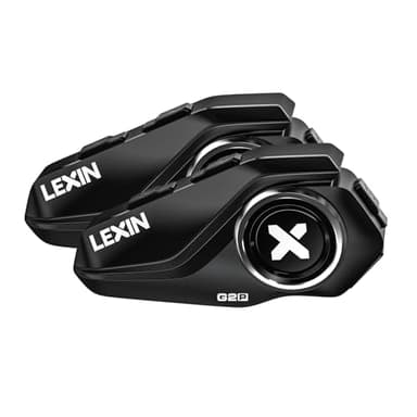 LEXIN 2X G2P Intercomunicador Casco Moto Bluetooth con 5 Cubiertas Reemplazables, Sistema de Comunicación de 6 Vías para Motocicleta, Manos Libres para Motocicleta/ATV/Motonieve