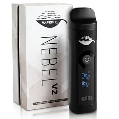 Vapeble Vaporizer Nebel V2 Vaporizador de hierbas compacto, sistema de vaporización DHS, pantalla OLED en 20seg a 160°C - 240°C, 2600 mAh vaporización Intellisense Dry Herb para aceites y concentrados