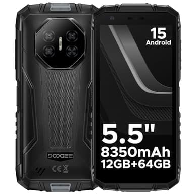DOOGEE Fire 3 Teléfono Movil irrompible Android 15, 5.5" IPS HD+, 8350mAh,12GB +64 GB/2TB TF movil Resistente,13MP+8MP,Octa Core,NFC/Face ID/GPS/OTG/3,5mm/Widevine L1/IP68&IP69/4G Dual SIM Smartphone