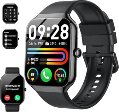 Reloj Inteligente Mujer Hombre, 2025 1.96" HD Smartwatch con Llamadas, 110+Modos Deportivo Smart Watch, Podómetro/Pulsómetro/SpO2/Monitor de Sueño, IP68 Impermeable Pulsera Actividad para Android iOS