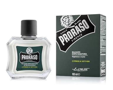 Proraso Bálsamo barba, Cypress & Vetyver, 100 ml, bálsamo barba hombre aftershave suavizante y antipicor, cuidado facial hombre con aroma a ciprés y vetiver