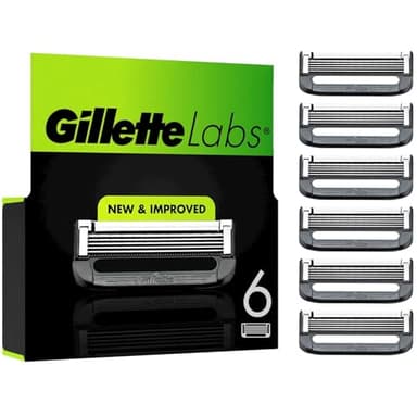 Gillette Laboratorios de maquinillas de afeitar, 6 piezas, ajuste a GilletteLabs Con barra exfoliante y maquinilla de afeitar caliente, maquinillas de afeitar Gillette