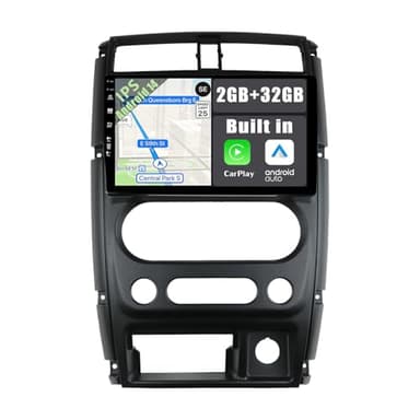 YUNTX Android 14 Autoradio con navi para Suzuki Jimny（2007-2015-Incorporado CarPlay/Android Auto/GPS-IPS 9" Pantalla-Dab/Bluetooth 5.0/Control del Volante/USB/WiFi/4G/MirrorLink