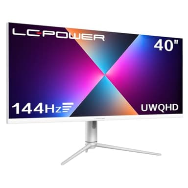 LC-Power 40" Gaming Monitor, PC Display UWQHD IPS 144 Hz, HDR 600, 3440 x 1440, 400cd/m², HDMI, DP, USB-C, FreeSync, FPS/RTS, Pip/PbP, Altura del Soporte Ajustable - LC-M40-UWQHD-144