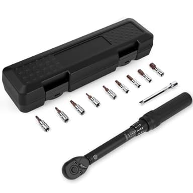 Gaethra Llave Dinamometrica Bicicleta De 2-24 Nm, Torque Wrench De 1/4", PrecisióN De Error De ±3%, 72 Chave DinamoméTrica Con Extensiones, Vasos Y Adaptadores