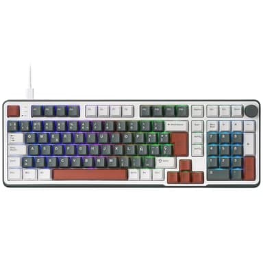 RK ROYAL KLUDGE C98 ES Teclado mecánico para Juegos, Interruptor magnético Efecto Hall, RGB con Cable al 95%, gatillo rápido, frecuencia sondeo 8K, Controlador Pro Web para Mac y Win, QWERTY Español