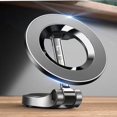 LISEN Soporte Movil Coche Magsafe [24 Imanes Fuerte], Portátil Soporte Magnetico Movil Coche [17 KG+], Regalo para Mujer & Hombre, Accesorios Coche Compatibles con iPhone 16 Pro MAX 15 14 13 12