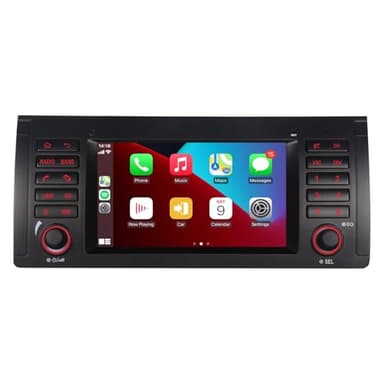 LXKLSZ Radio de Coche para BMW E39 E53 5 Series X5 M5 Compatible con inalámbrico Carplay/Android Auto con IPS Pantalla Táctil de Bluetooth/Mirror Link/FM/Am/USB