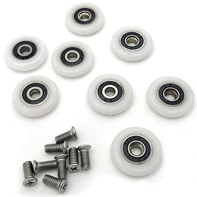 8 rodillos para puerta de ducha de 25 mm