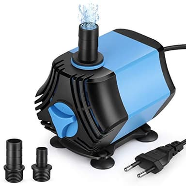 Zacro Bomba Sumergible de Agua 2000L / H, Ultra Silencioso de 40W con 4 Ventosas y 3 Boquillas (13/16/19 mm) para Acuario, Pecera, Jardín, Estanque, Fuentes