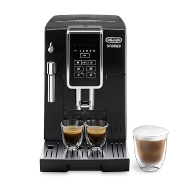De'Longhi Cafetera Dinamica ECAM totalmente automática, con espumador de leche, función para 2 tazas, negra