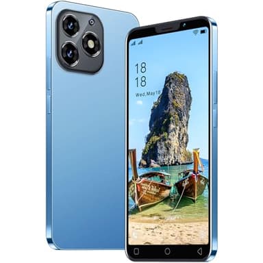 MTGud Teléfono móvil barato, cámara dual SIM de 5.0 pulgadas, Android 9.0, 16 GB ROM (extensión a 128 GB), compatible con teléfonos celulares WIFI/Bluetooth/Face ID (MT15P-azul)