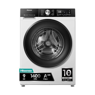Hisense WF3S9045BW3 - Lavadora con Vapor, Clase A, 9kg, Auto Dosificación, Conectividad WiFi, Función Vapor 99,9%, Lavado Auto Wash, Lavado Rápido 15', PureJet, Blanco