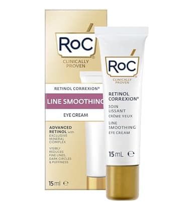 RoC - Retinol Correxion Suavizado de Líneas Crema Contorno de Ojos - Reduce Visiblemente la Hinchazón y las Ojeras - Antiarrugas y Antiedad - 15 ml