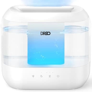 Dreo Humidificador para el dormitorio, humidificador de vapor frío de 4L con difusor de aceite y luz nocturna, 32H de autonomía, Humidificador ultrasónico silencioso para las guarderías y plantas