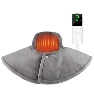 Manta Electrica Espalda y Cuello, Almohadilla Eléctrica Cervical 9 Niveles de Calor, Mantas Electricas Cuello para Aliviar el Dolor, Mantita Electrica Lumbar y Espalda, Lavable a Máquina, 60x55 cm