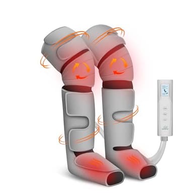 Snailax Masajeadora de Piernas con Compresión, Masajeador de Rodillas y Pantorrillas con Calor, 4D Masajeador Piernas Tejido Profundo Amasamiento, Regalos para Mujeres Hombres,Gris