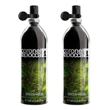 CORONEL TAPIOCCA - Green Wood, Colonia Hombre, Pack de 2 x 150 ml, Perfume Formato Spray, Eau de Toilette Natural y Masculina, Aroma Amaderada Frutal, Fragancia Fresca y de Larga Duración