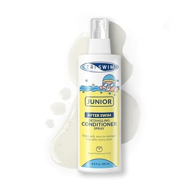 TRISWIM Junior After Swim - Acondicionador desenredante en aerosol para niños, protege y repara el cabello dañado por cloro, productos químicos de piscina y agua salada, desenredante de cabello