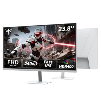 KTC Monitor Gaming 240Hz 24 Pulgadas | FHD@240Hz | Fast IPS Panel | Tiempo de Respuesta de 1 ms (MPRT) | Brillo de 400 CD/㎡, HDR400 | Adaptive Sync | 116% sRGB, 92% DCI-P3, ΔE＜2 | Blanco | H24F7