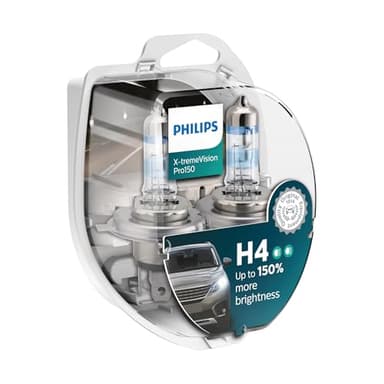 Philips X-tremeVision Pro150 H4 bombilla faros delanteros +150%, paquete doble