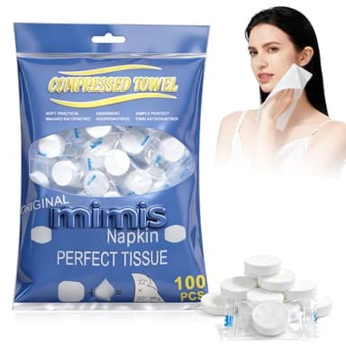 100PCS Toallitas Comprimidas ChaneeHann – Toallitas Comprimidas en Pastillas de Algodón, Suaves y Resistentes, Portátiles para Limpieza Facial y Cuidado Personal