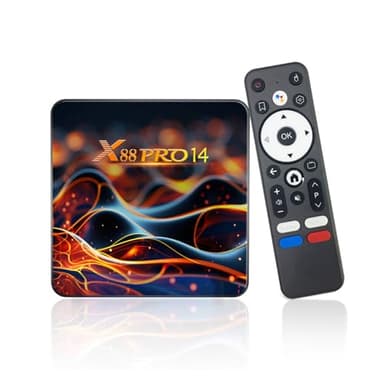 Android 14.0 TV Box, 2025 TV Box 4K with 2GB RAM 16GB ROM RK3518 Quad-Core 64bit Cortex-A53 Mali 450 MP2 GPU Support Bluetooth 5.0,Wi-Fi de Doble Banda,10/100M Ethernet HDR10