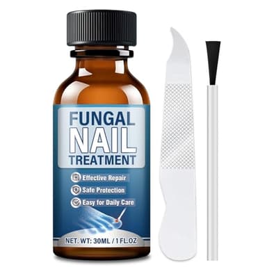 Bellifluous Hongos Uñas Pies, Líquido Tratamiento Hongos Uñas Pies, 30ml Efectivo Hongos Uñas Con Cepillo y Lima para Uñas Gruesas, Amarillentas, Opacas o Dañadas, Antihongos Uñas Pies