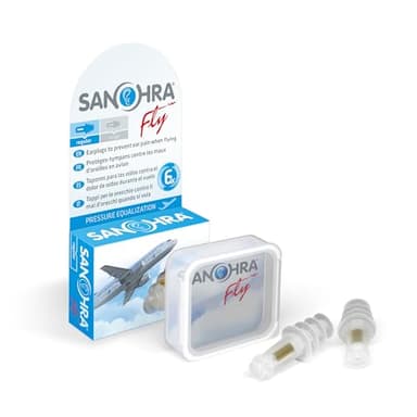 SANOHRA fly - Tapones para los oídos para adultos con filtro patentado contra los dolores de oído durante el vuelo