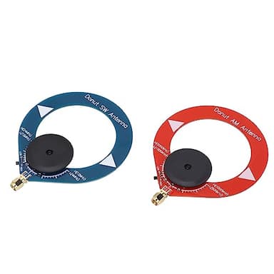 Akozon 2 Antenas Portátiles Donut Am MW SW, Mini Antena de Radio de Onda Corta, Material PCB Antiinterferencias, Recepción Mejorada, Ideal para Radios FM SW