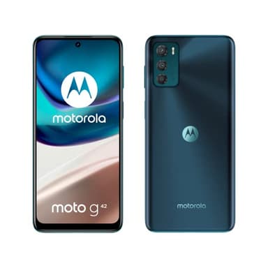 Motorola Moto G42, Pantalla 6.4 pulgadas OLED FHDplus, Altavoces Dolby Atmos Stereo, Procesador Snapdragon 680, Batería 5000 mAh, Triple cámara de 50 MP, 6/128 GB, Dual SIM, Color Verde