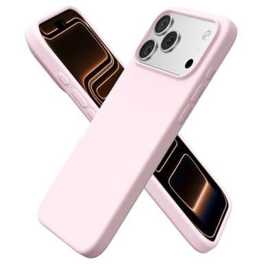 ORNARTO Funda para iPhone 17 Pro MAX (6,9"), Funda de Silicona Líquida Premium, Protección Completa, Goma de Gel Suave, Forro de Microfibra Antiarañazos,Carcasa Antigolpes, Rosa