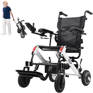 VOCIC V55 Silla de ruedas eléctrica plegable ligera con control trasero (21 kg), silla de ruedas eléctrica de hasta 136 kg, para todo terreno, silla de ruedas eléctrica de 500 W con Bluetooth,