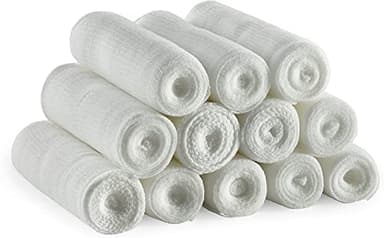 SUMEDTEC - Pack de 12 Rollos de vendas de gasa de 10 cm x 5 m de grado médico y envoltura de vendas elásticas para vendar todo tipo de heridas.