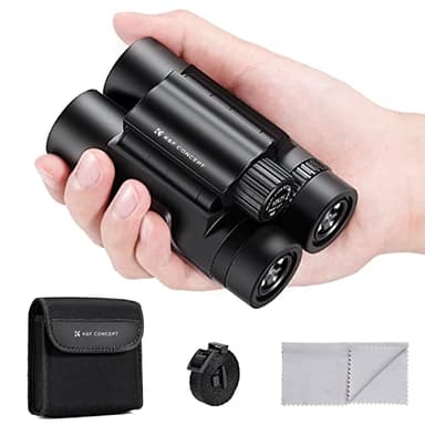 Prismáticos 10X25-K&F Concept Mini Prismáticos Binoculares de Largo Alcance BAK4 Prisma y Lentes FMC,Prismáticos Professional de Gran Alcance Impermeable IP66 para Observación de Aves y Vida Silvestre