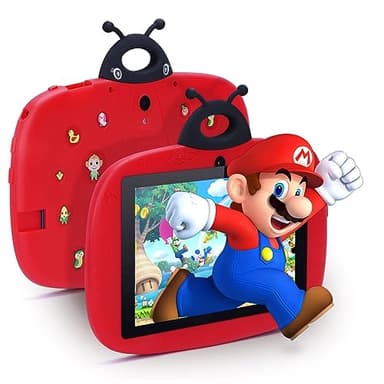 C idea Tablet para Niños 7 Pulgadas Fácil Llevar,Android 12 Tablet, Pantalla de Protección Ocular con IPS,IWAWA,Control Parental,2 a 9 años Tableta Infantil(Mariquita)