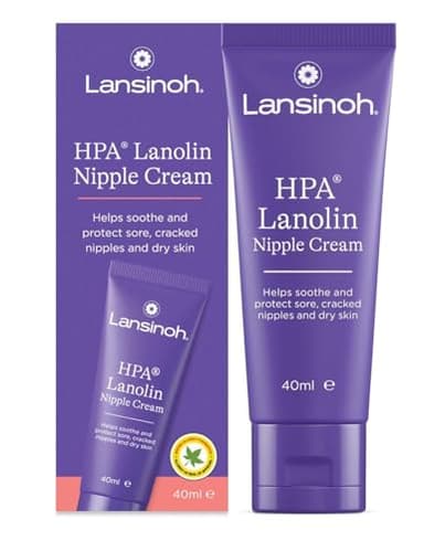 Lansinoh 10161 Crema Lanolina HPA para el Pezón, 40 ml, 100% Natural, Calma y Protege Pezones Agrietados y con Dolor, Multicolor