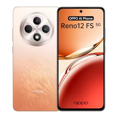 OPPO Reno12 FS 5G Smartphone IA Desbloqueado, 12+512GB Teléfono, 120Hz Pantalla OLED de 6,67", Dimensity 6300, Cámara AI 50+8+2MP, SUPERVOOC 45W, Batería 5000mAh, Protección IP64, NFC, Naranja