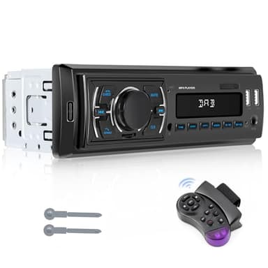 Dab/Dab+ Radio de Coche Bluetooth 5.0 Manos Libres, 60Wx4 1DIN Autoradio Bluetooth soporta FM Radio/MP3/AUX/Control Remoto/2USB/Carga Rápida (Sin RDS/CD/DVD)